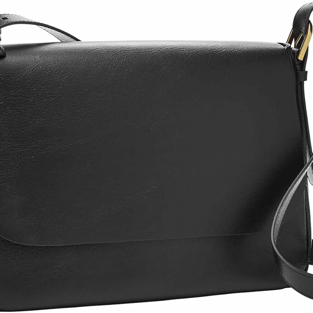 Fossil Harper Flap Black Crossbody Bag